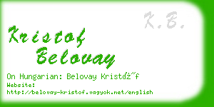 kristof belovay business card
